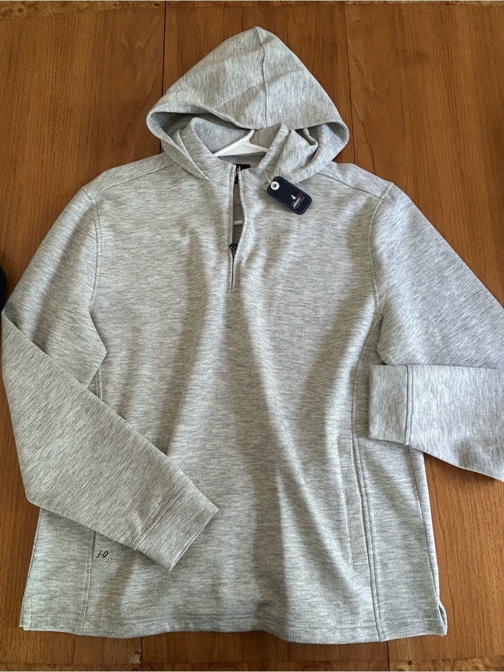 johnnie-O Light Gray Quarter-Zip Hoodie Sweatshirt